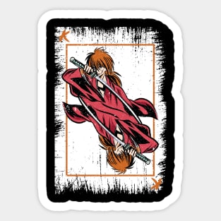 RUROUNI KENSHIN (SAMURAI X): KENSHIN CARD (GRUNGE STYLE) Sticker